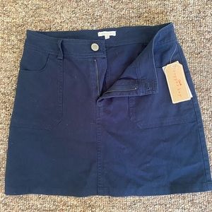 Copper Key Navy Blue Mini Skirt